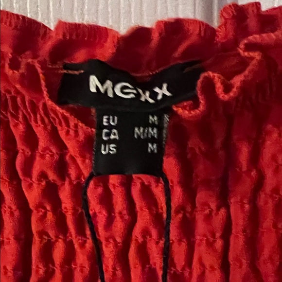 Mexx Vibrant Red Smocked Top - Picture 2 of 5